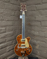 Gretsch LTD Falcon Jr. with Bigsby, Quilted Maple, Ebony Fingerboard Semi-Hollow Electric Guitar - Roundup Orange (New)