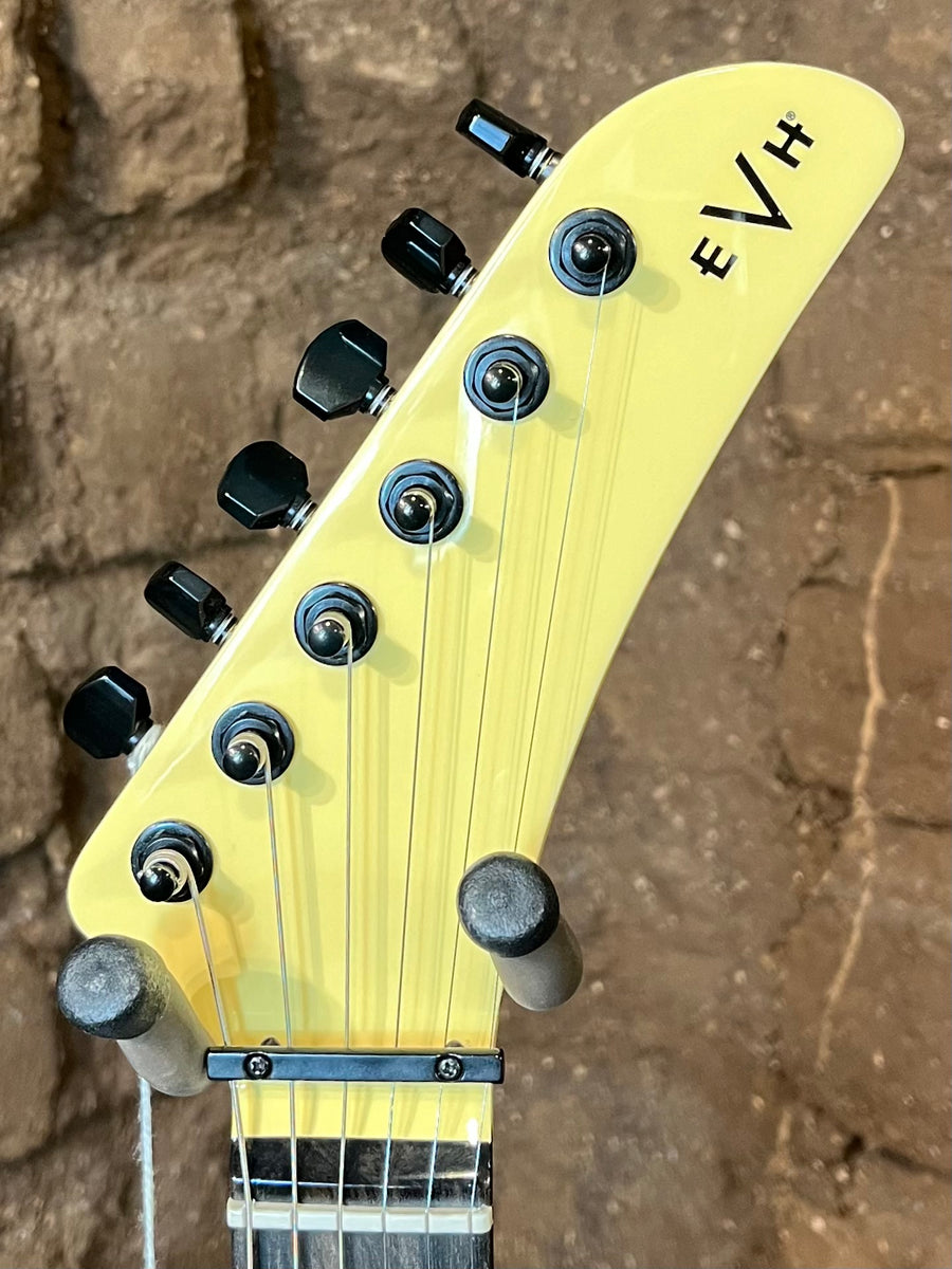 EVH Wolfgang Headstock Logo Vinyl Decal - Black/White Premium Guitar Project Replacement