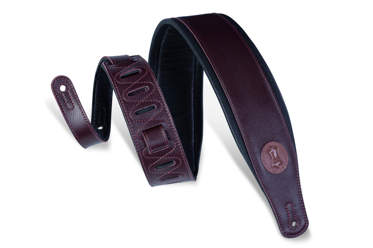 Levy's MSS2-BLK Garment Leather Guitar Strap - Star's Music