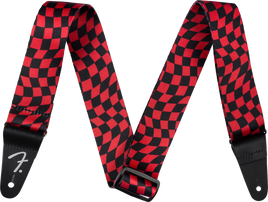 Fender Wavy Checkerboard Polyester Strap - Red