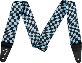 Fender Wavy Checkerboard Polyester Strap - Blue