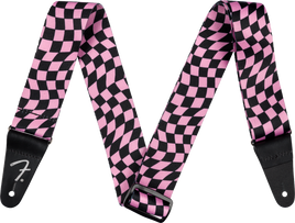 Fender Wavy Checkerboard Polyester Strap - Pink