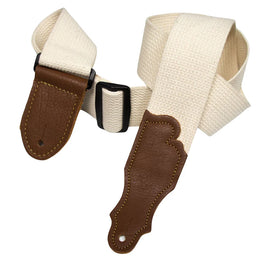 Franklin Strap Cotton Guitar Strap - Glove Leather End Tab Natural/Caramel