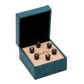 Taylor Water Buffalo Bone Bridge Pins - Brown with Abalone Inlays