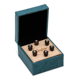 Taylor Water Buffalo Bone Bridge Pins - Brown with White Opal Inlays