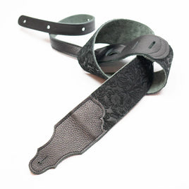 Franklin Strap Embossed Suede Guitar Strap Black