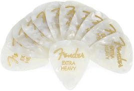 Fender 351 Premium Guitar Picks - Extra Heavy White Moto 12-pack