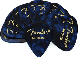 Fender 351 Shape Premium Celluloid Picks - Medium Blue Moto (12-pack)
