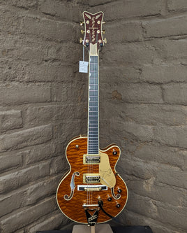 Gretsch LTD Falcon Jr. with Bigsby, Quilted Maple, Ebony Fingerboard Semi-Hollow Electric Guitar - Roundup Orange (New)