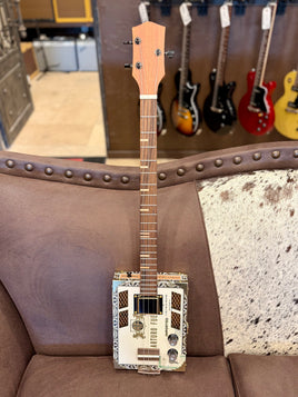 Ted Morse Curly Head Deluxe 3-String Cigar Box Guitar (New)