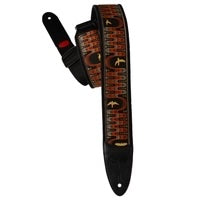 PRS 2.4" Padded Guitar Strap w/FLASH, Custom Jacquard Birds Wavelength - Orange