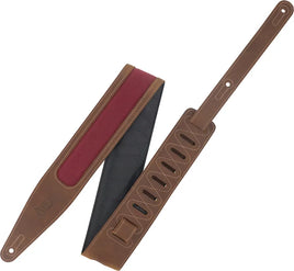 Levy's Voyager Pro Leather Guitar Strap - Brown/Burgundy