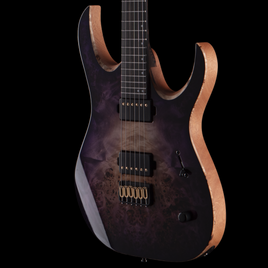 Mayones Guitars Duvell Elite 6, EyePoplar 4A - Purple Iris Gloss Top/ Matte Natural Back