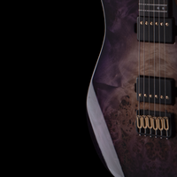 
              Mayones Guitars Duvell Elite 6, EyePoplar 4A - Purple Iris Gloss Top/ Matte Natural Back
            