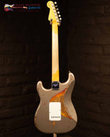 
              Fender Custom Shop '61 Stratocaster with Maple Neck Super Relic- Shoreline Gold Painted Over 3 Tone Sunburst (New)
            