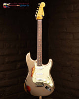 
              Fender Custom Shop '61 Stratocaster with Maple Neck Super Relic- Shoreline Gold Painted Over 3 Tone Sunburst (New)
            
