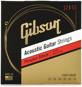 Gibson Phosphor Bronze Light Acoustic Guitar Strings - (12-53)