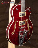
              Gretsch Broadkaster Jr. Dark Cherry Flamed Maple (used) w/ case
            