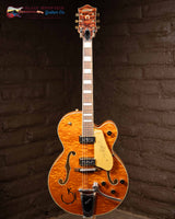 
              Gretsch G6120TGQM-56 Limited Edition Quilt Classic Chet Atkins Roundup Orange Stain Lacquer (New)
            