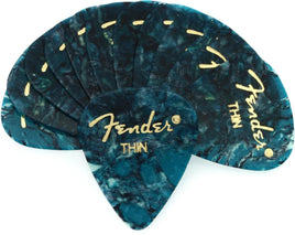 Fender 351 Shape Premium Celluloid Picks - Thin Ocean Turquoise 12-pack