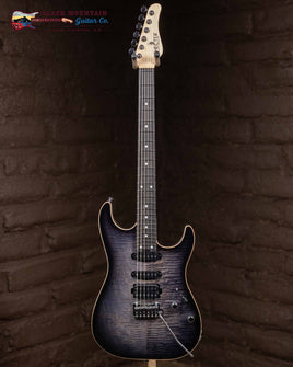 Schecter Custom Shop Custom Sunset II HSS Gotoh - Black Burst Ebony