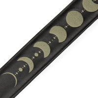 
              Levy’s MG317MP-BLK-GRN Moon Phases Series 2.5″ Black Leather Guitar Strap With Brown Embroidery
            
