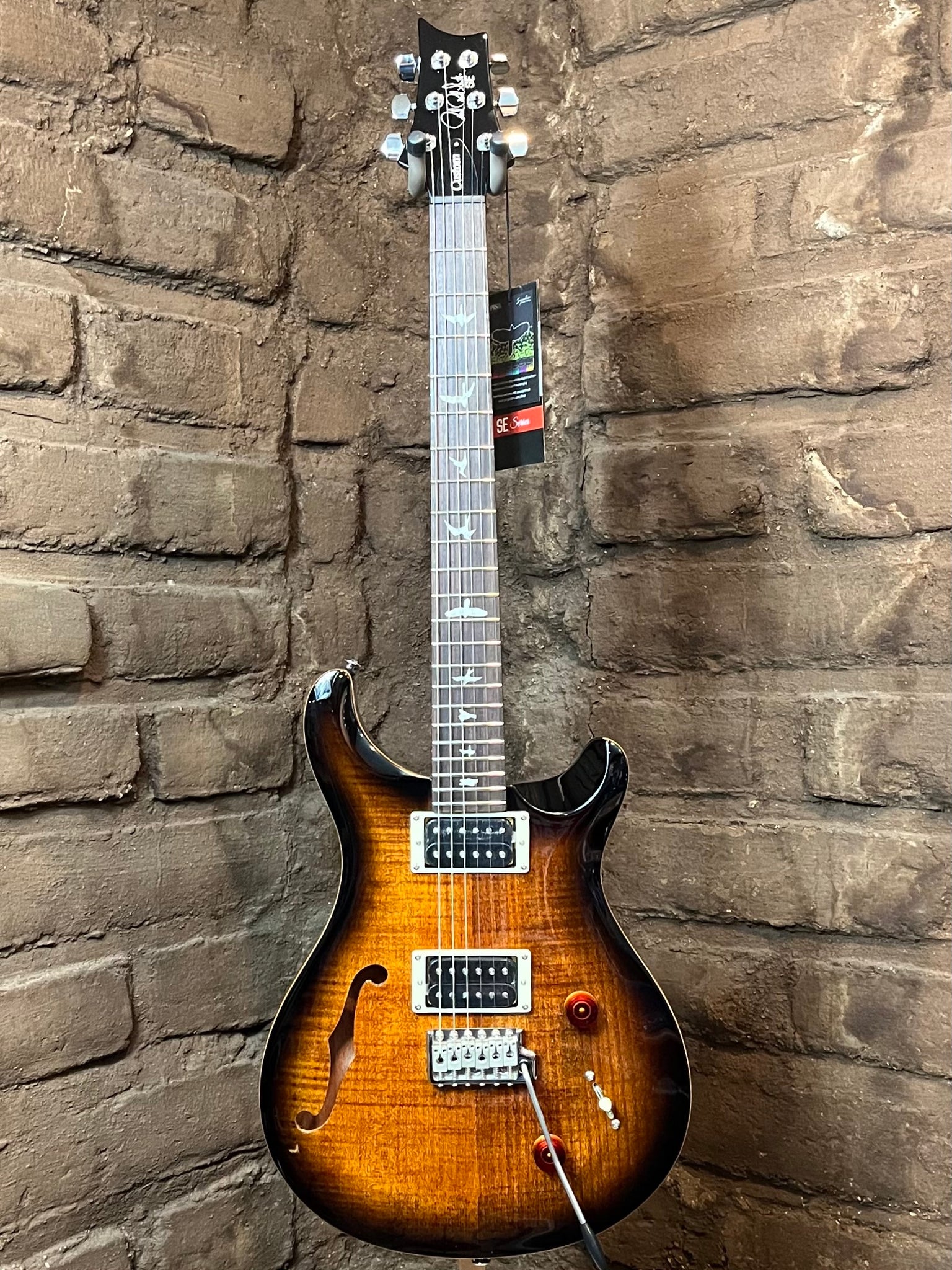 PRS SE Custom 22 Semi-Hollow Black Gold Burst (New)| Black