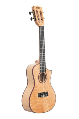 Kala Solid Flame Maple Concert Cutaway Model: KA-ASFM-C-C