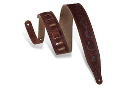 Levy's MS17T03 Suede Guitar Strap - Brown