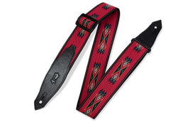 Levy's MSSN80 2" Southwest Print Polyester Jacquard Guitar Strap - Red