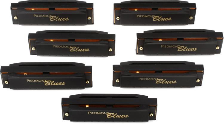 Hohner Piedmont Blues Harmonica Set 7-piece with Case