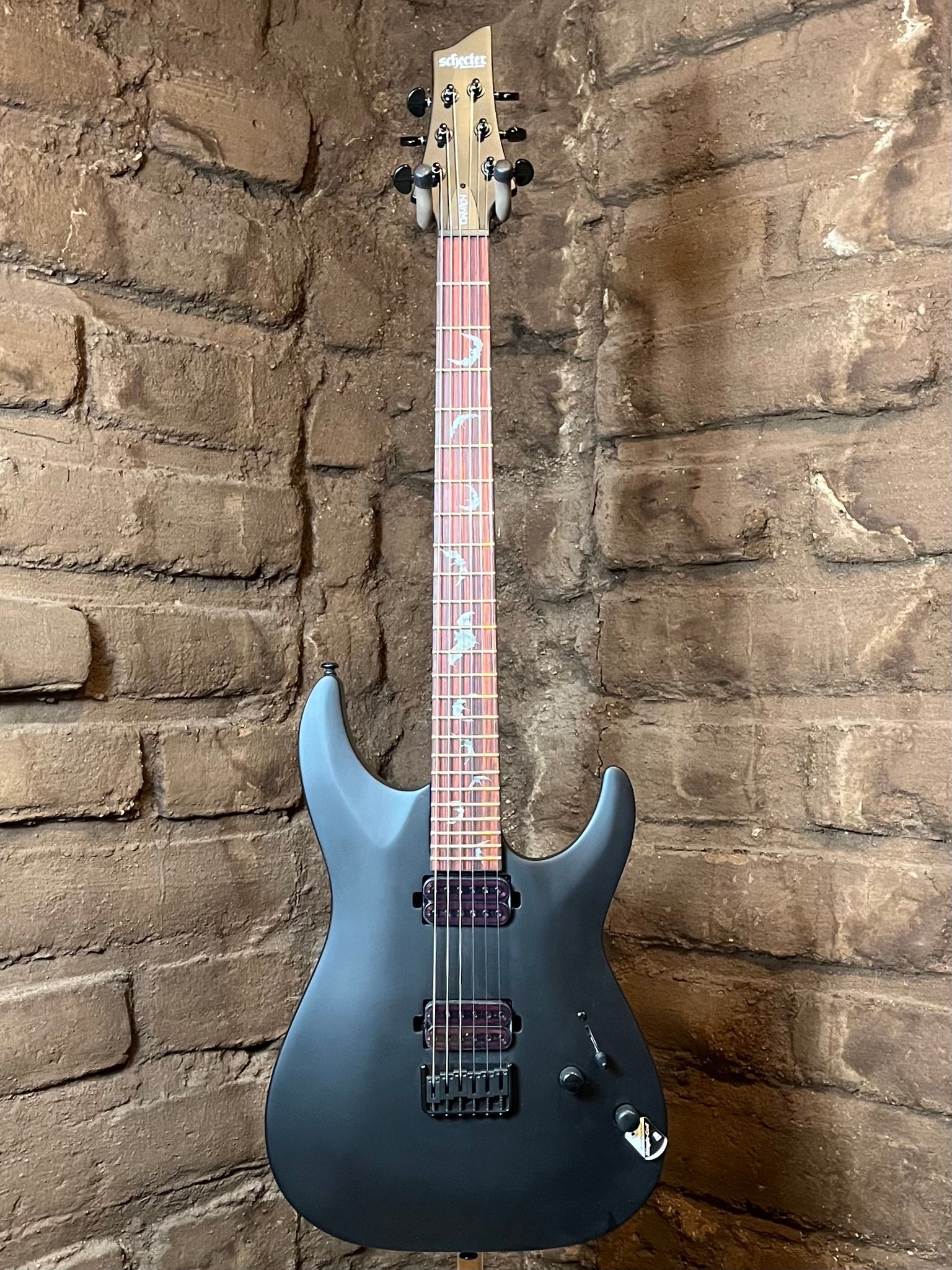 Schecter Damien-6 Electric Guitar Satin Black (New)| Black Mountain Guitar  Co