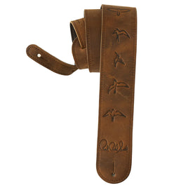 PRS 2.5" Distressed Brown Leather Birds Strap